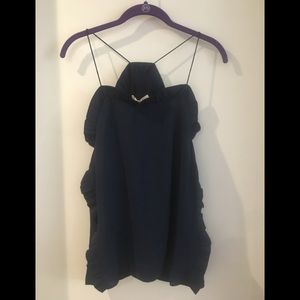 Navy Paper Crown navy blue spaghetti strap top